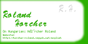 roland horcher business card